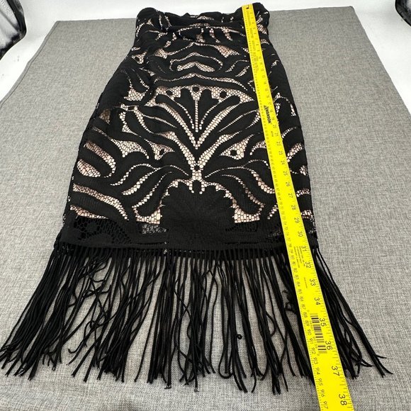 Alexia Admor Elegant Tassel Dress Strapless Black Medium Lined Fringe MSRP: $139 - Picture 10 of 16